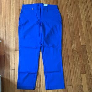 Curvy Fit Straight Leg Blue Pants